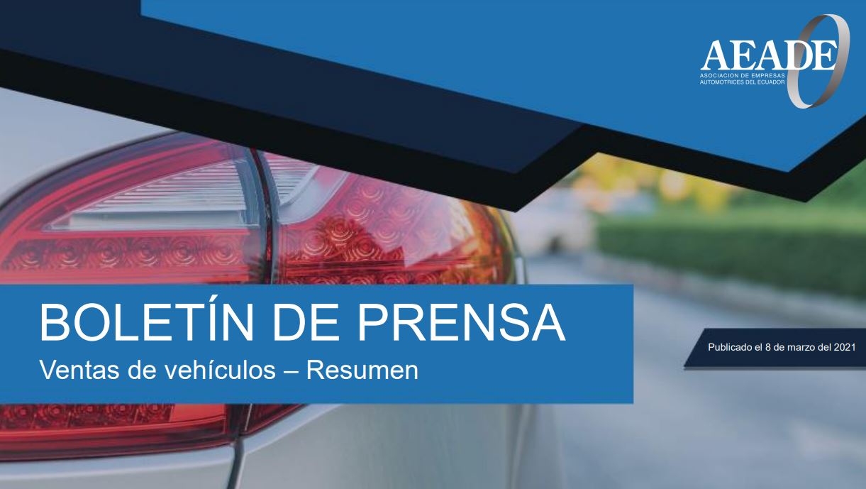 Boletín de ventas para prensa: ventas de vehículos – Marzo 2021