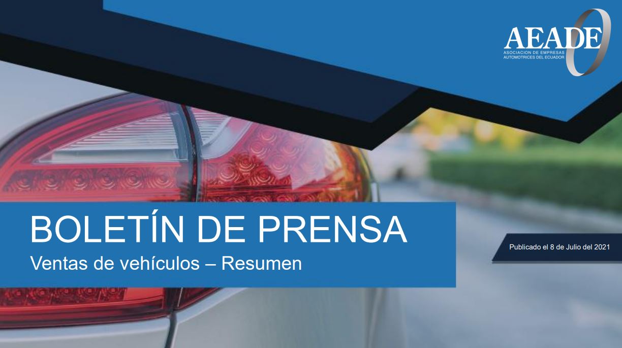 Boletín de ventas para prensa: ventas de vehículos – Julio 2021