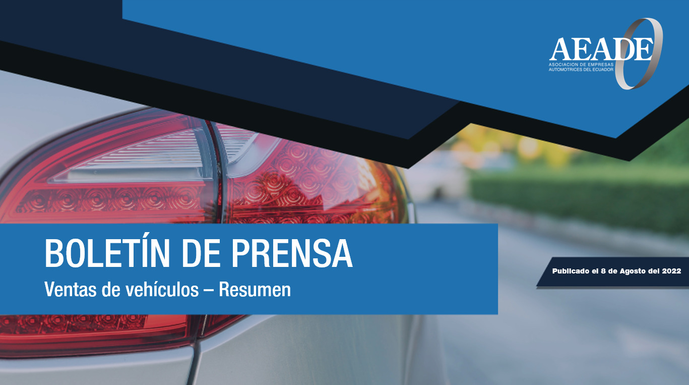 Boletín de ventas para prensa: ventas de vehículos – Agosto 2022