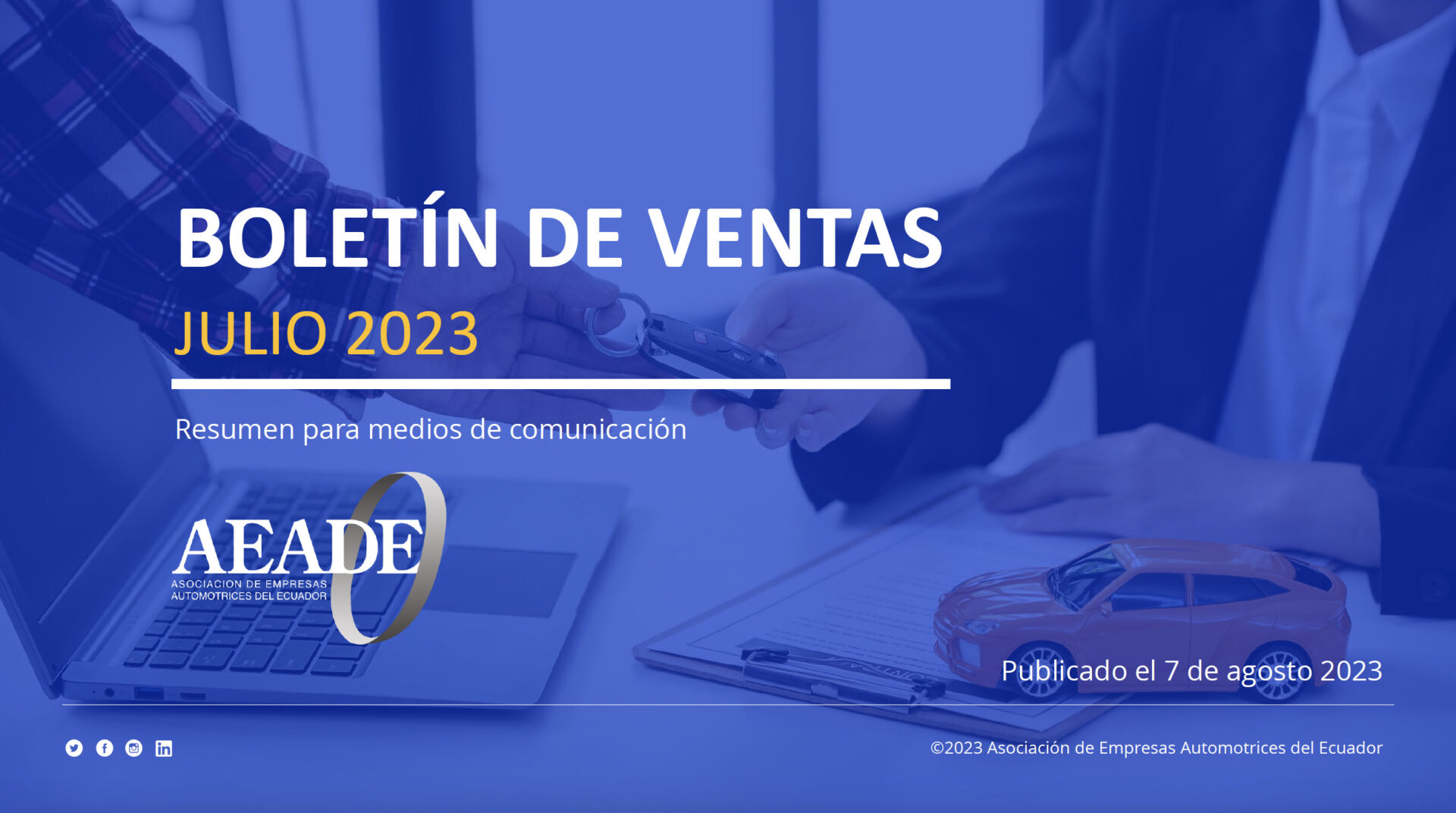 Boletín de ventas para prensa: ventas de vehículos – Agosto 2023