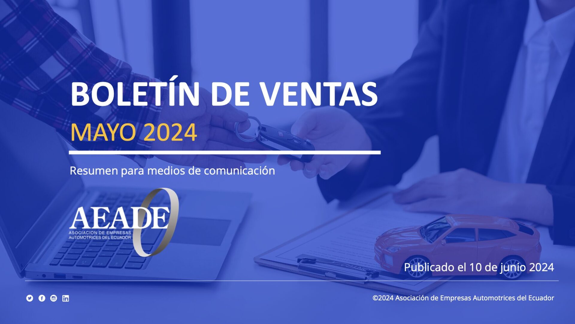 Boletín de ventas para prensa: ventas de vehículos – Junio 2024